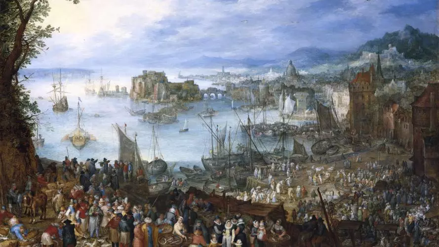 great fish market jan brueghel 1603 wikimedia