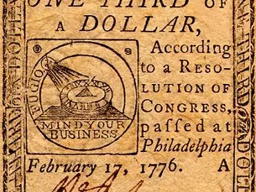 continental currency one third dollar 17 feb 76 obv